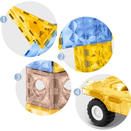 Klocki magnetyczne edukacyjne konstrukcyjne auto 3d Ricokids