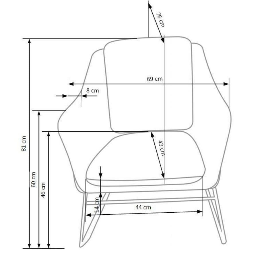 FOTEL Kashira WELUR niebieski REGULOWANE OPARCIE złote nogi