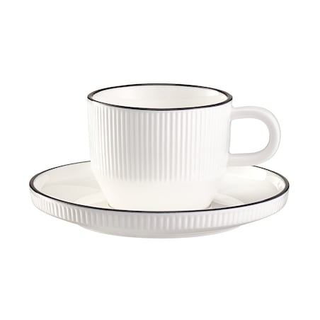 VILLA ITALIA Filiżanka do kawy porcelanowa 210 ml ze spodkiem STELLA