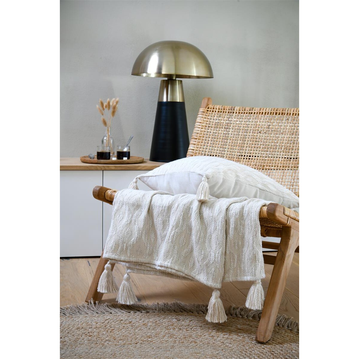 Koc bawełninany z efektem lnu, BALMA, 125 x 150 cm