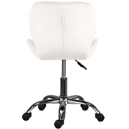 Krzesło biurowe fotel obrotowy regulowany welurowy beż