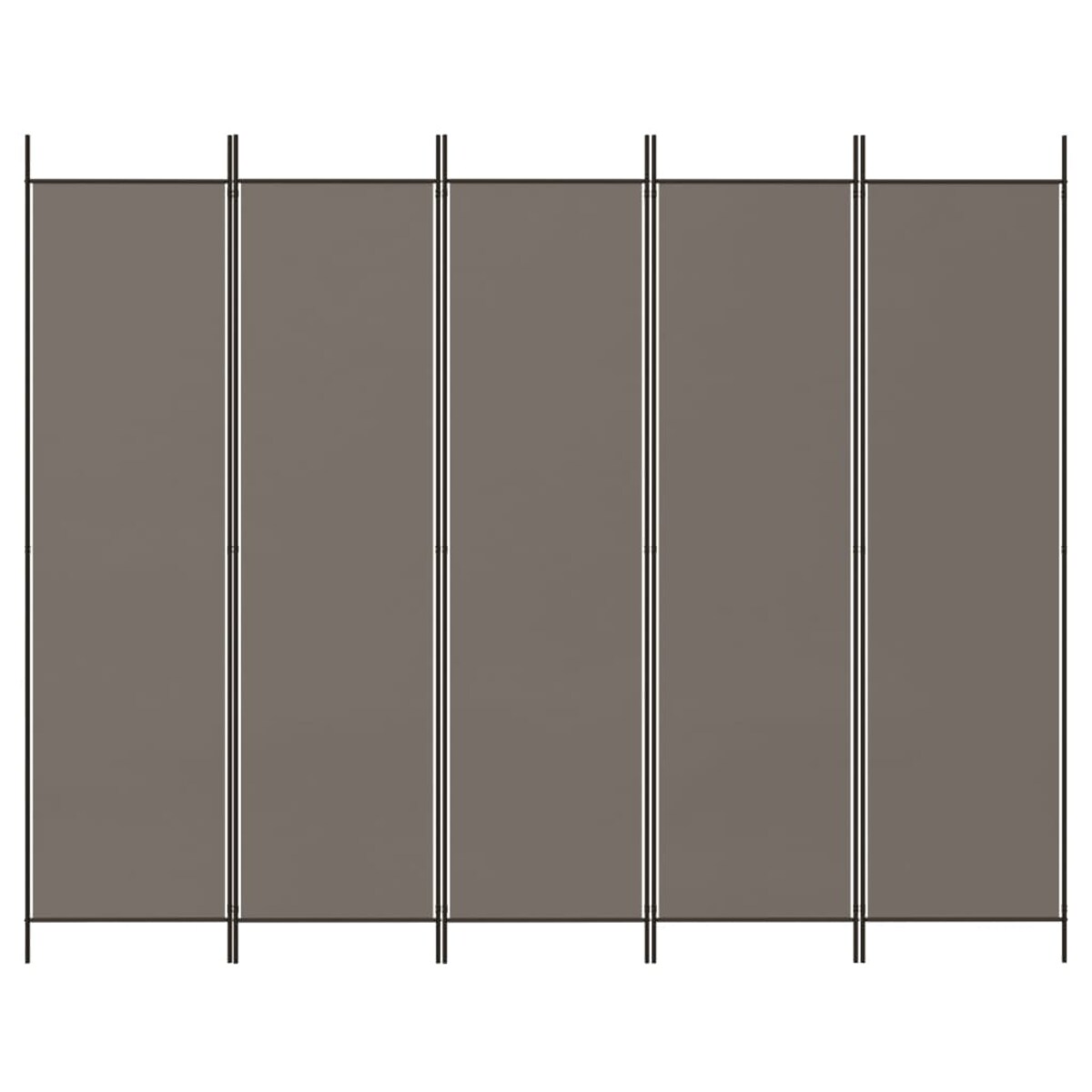 vidaXL Parawan 5-panelowy, antracytowy, 250x200 cm, tkanina