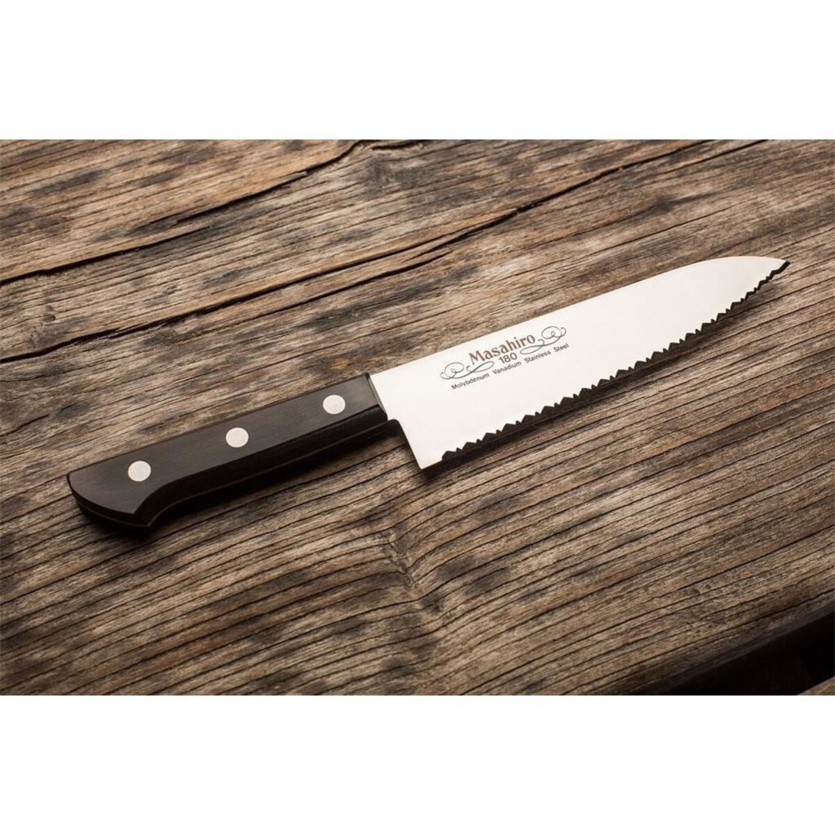 Masahiro nóż Bwh Santoku Wave Edge 165mm 14039