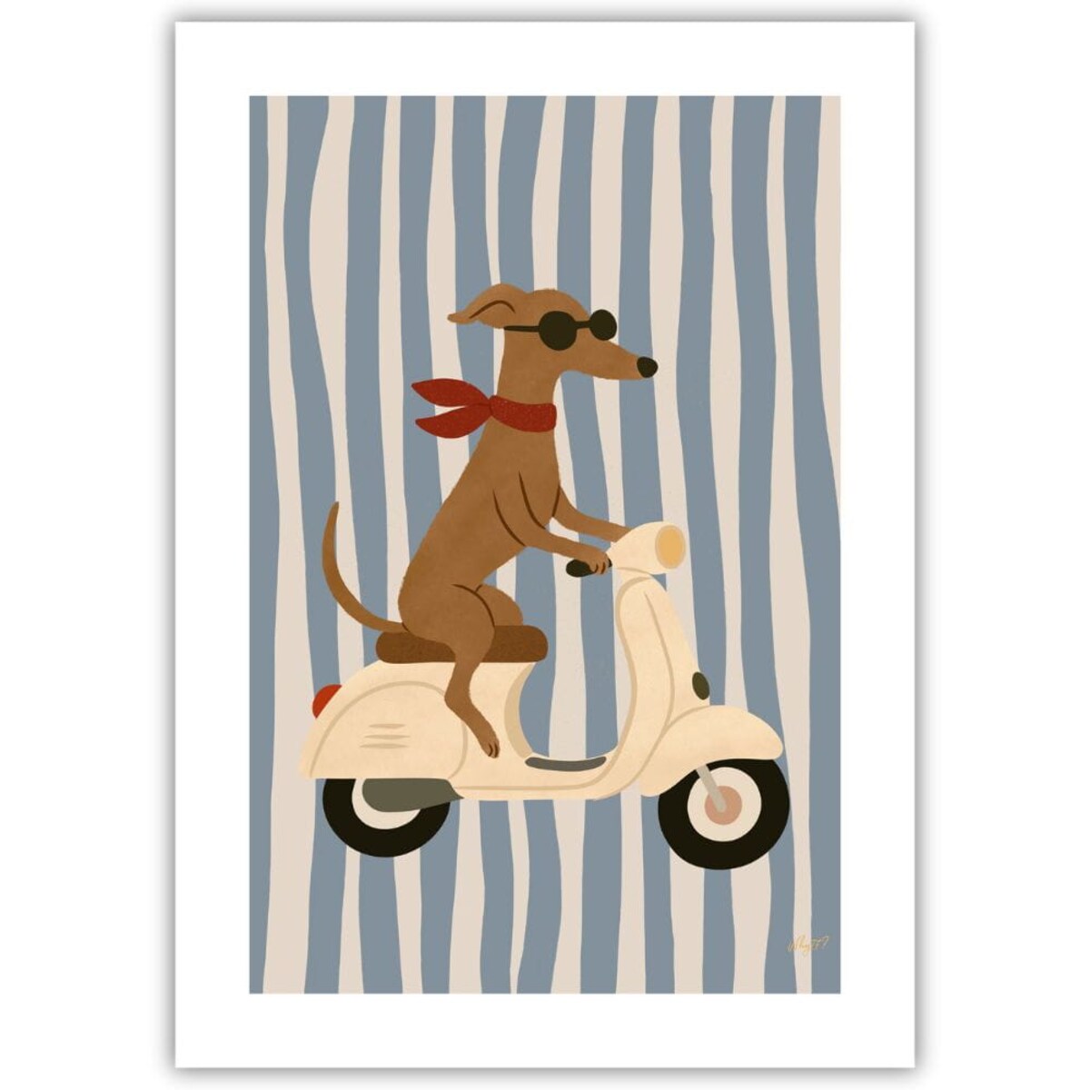 plakat pies na vespie 70x100