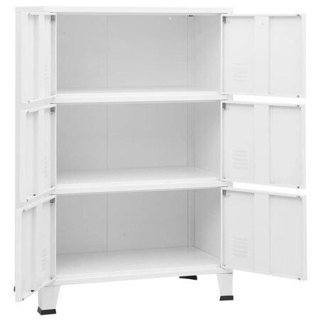 vidaXL Industrialna szafka, biała, 75x40x115 cm, metalowa
