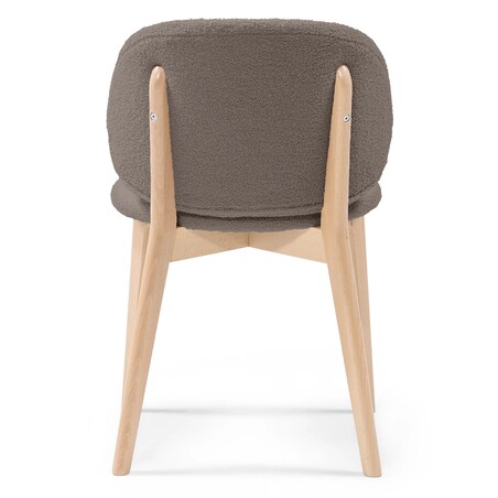 Krzesło SELMA -VI brązowoszare/buk/boucle 79x48x48 cm