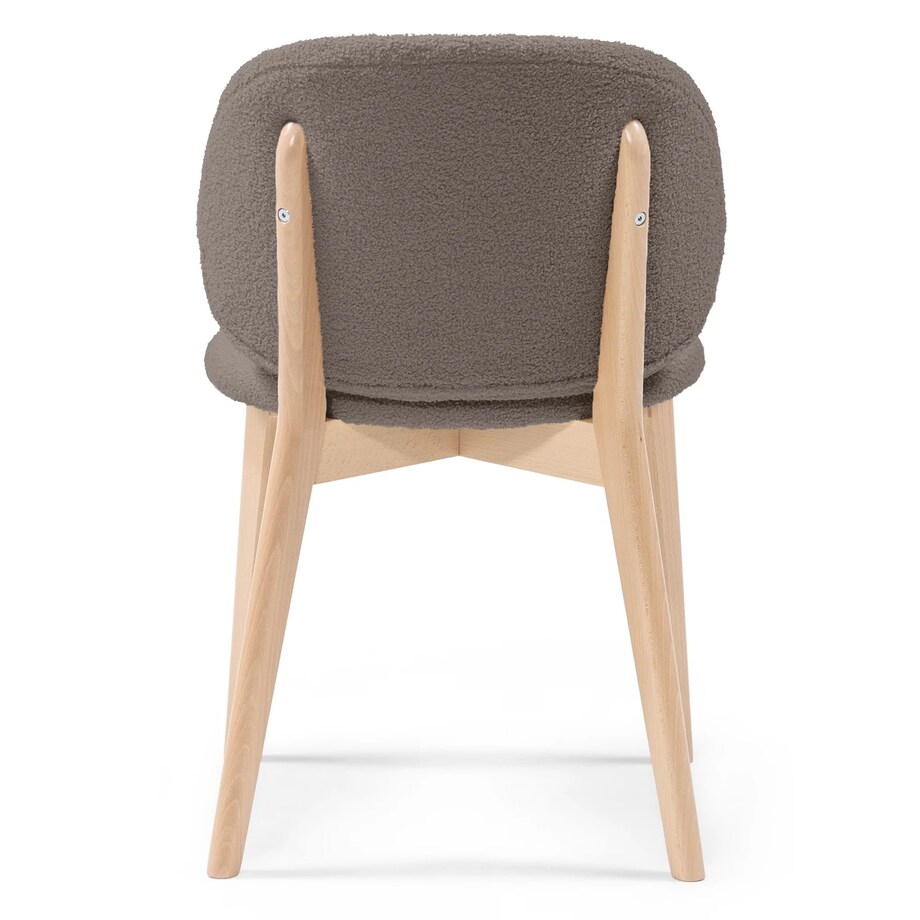 Krzesło SELMA -VI brązowoszare/buk/boucle 79x48x48 cm