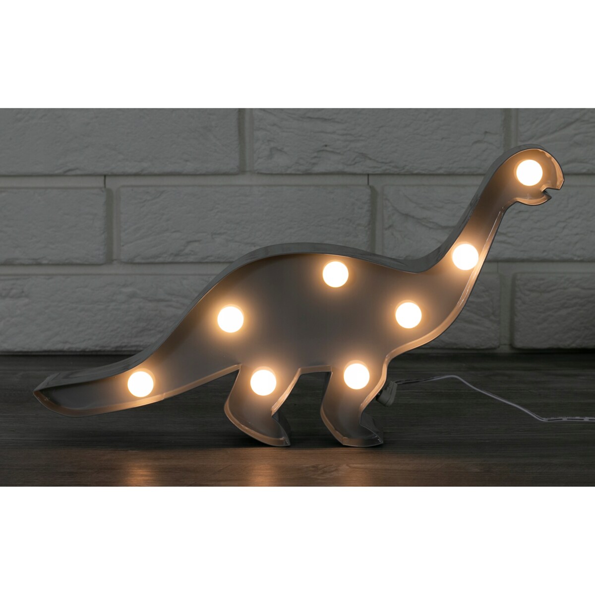 LAMPA LED do pokoju dziecka DINOZAUR szary 37cm