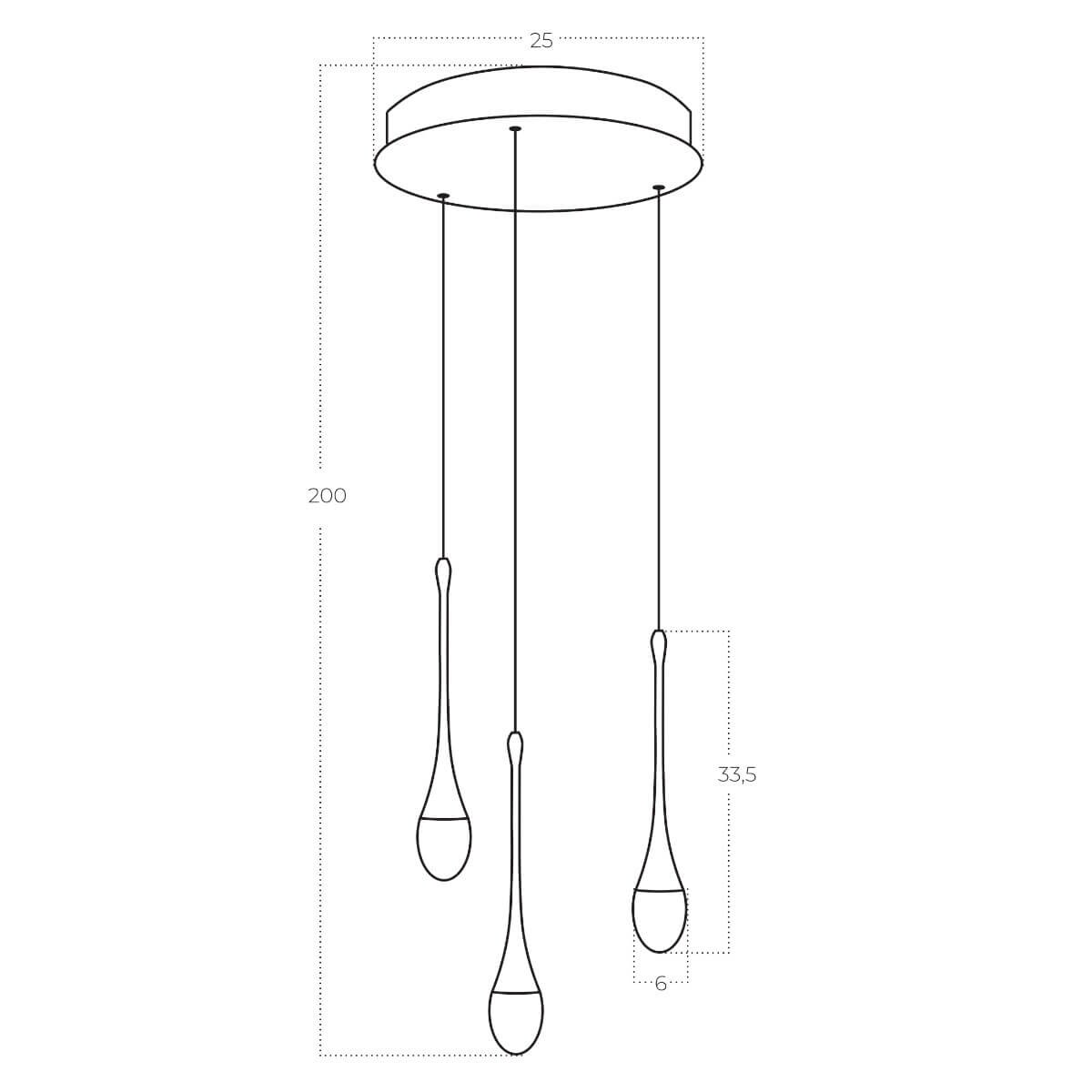 Potrójna lampa wisząca DALMA AZ6010 Azzardo LED 28W 3000K przezroczysty złoty
