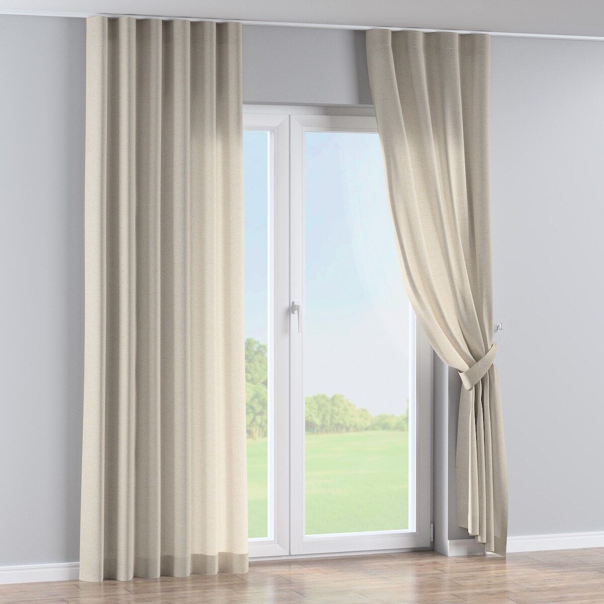 Zasłona na taśmie wave 130x245 beżowy