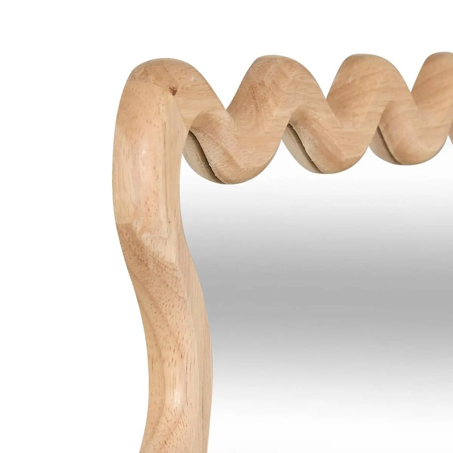 Lustro w falistej, drewnianej ramie, Brooke, 100x48 cm