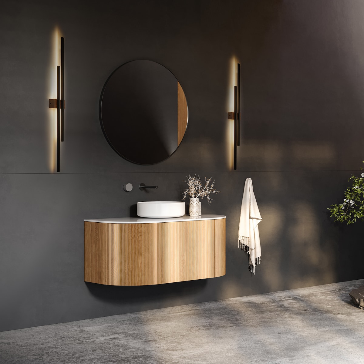 Kinkiet ścienny LED 45W TK Lighting FLASH WOOD 6416 czarny/drewno sosna 3000K nowoczesna lampa do salonu i sypialni