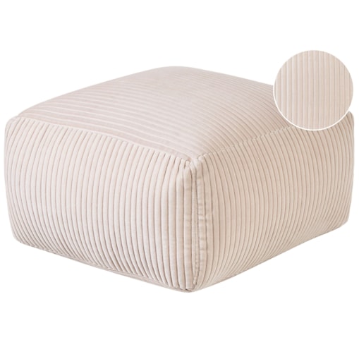 Puf sztruksowy 50 x 50 x 30 cm beżowy MUKKI