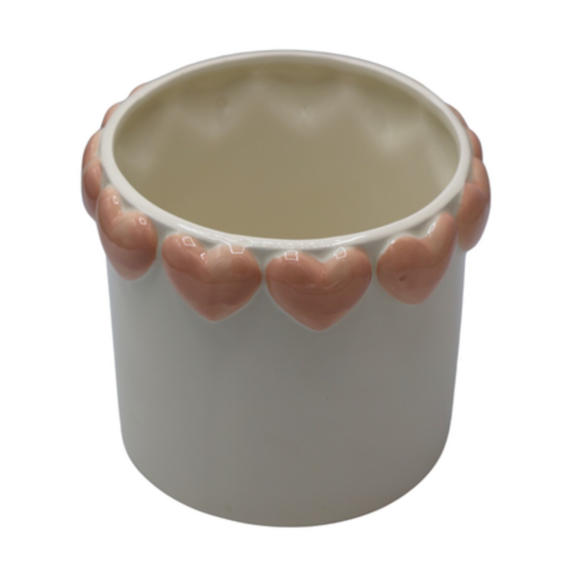 Doniczka z różowymi serduszkami 18,5x18,5x16 cm OLLA