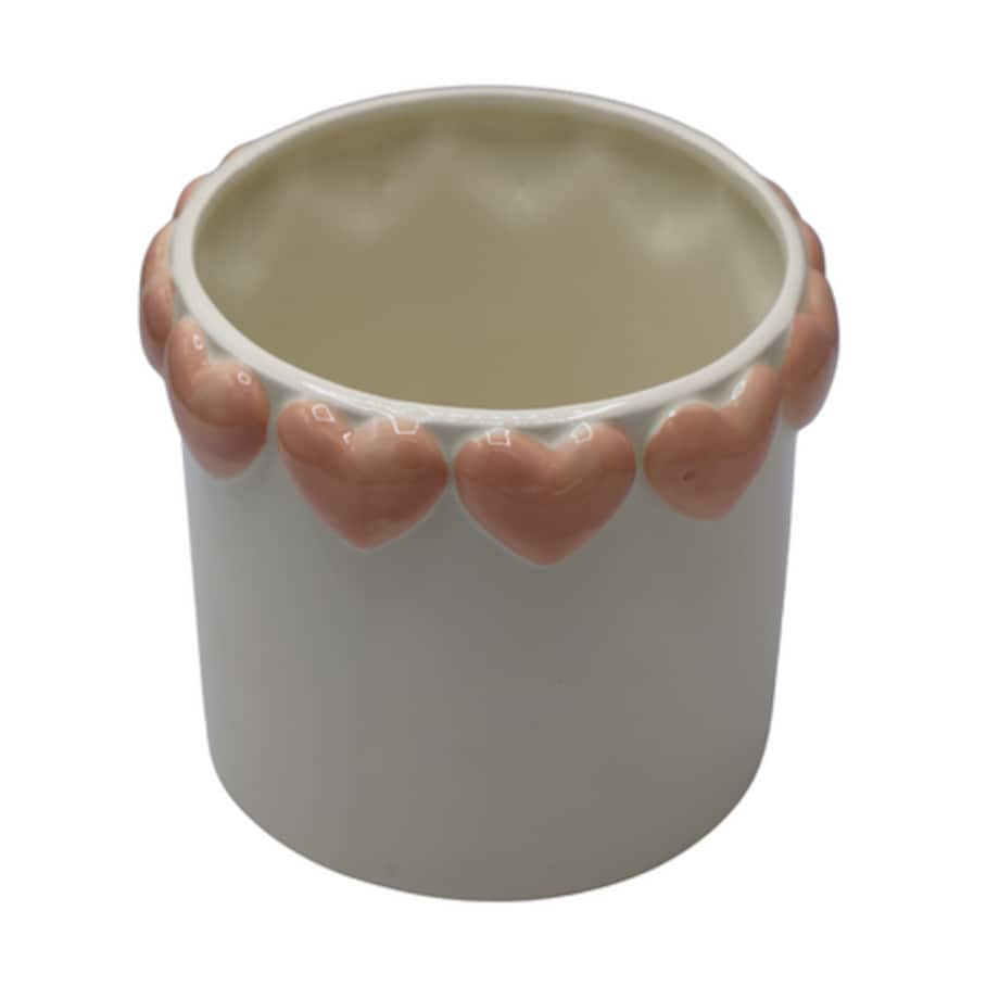 Doniczka z różowymi serduszkami 18,5x18,5x16 cm OLLA