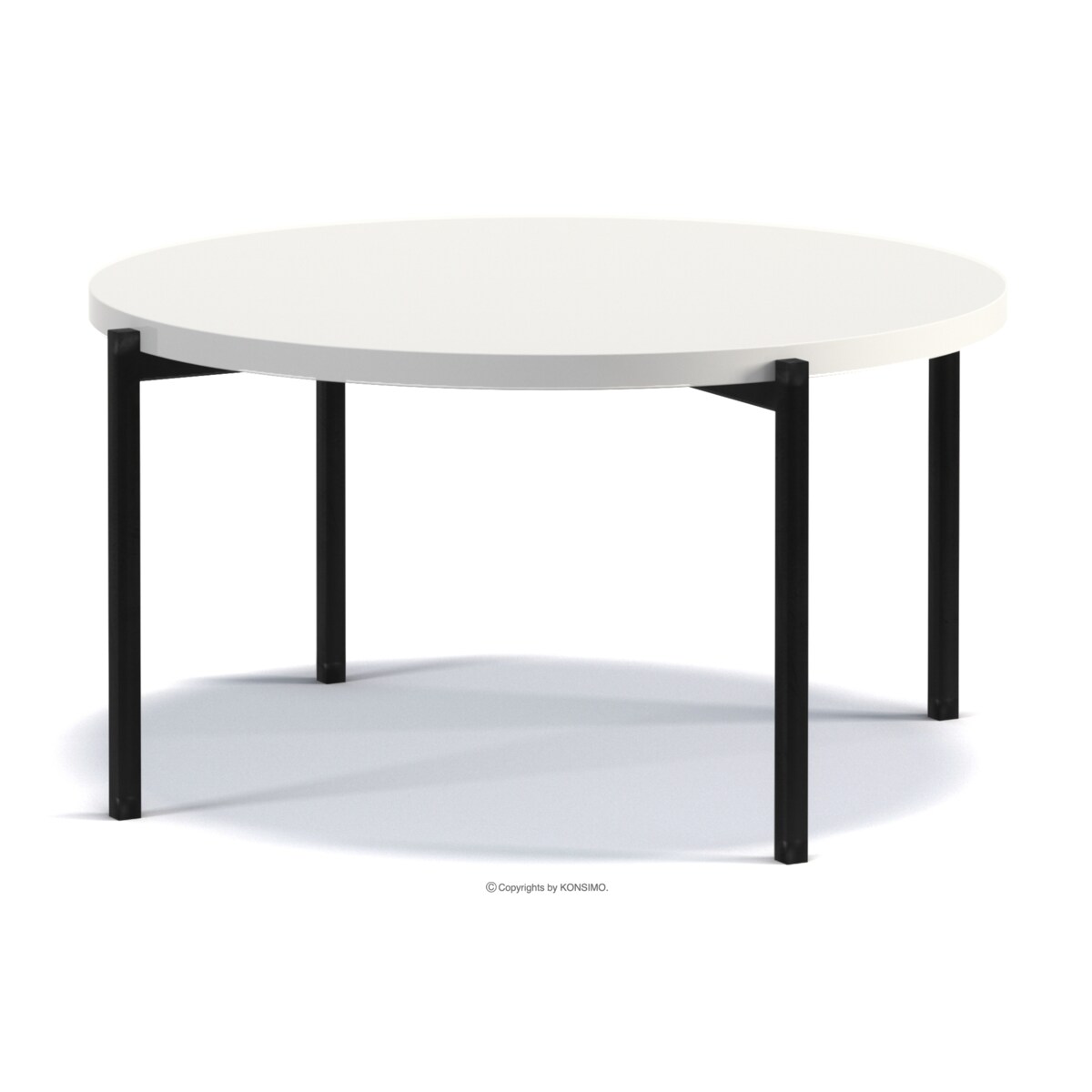 KONSIMO GERIS Stolik kawowy z białym błyszczącym blatem