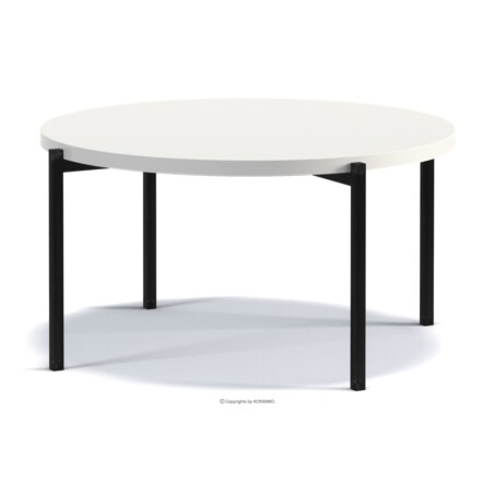 KONSIMO GERIS Stolik kawowy z białym błyszczącym blatem