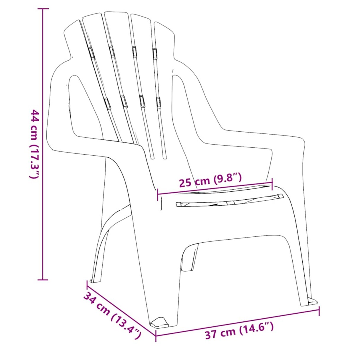 vidaXL Krzesła ogrodowe dla dzieci, 2 szt, niebieskie, 37x34x44 cm, PP