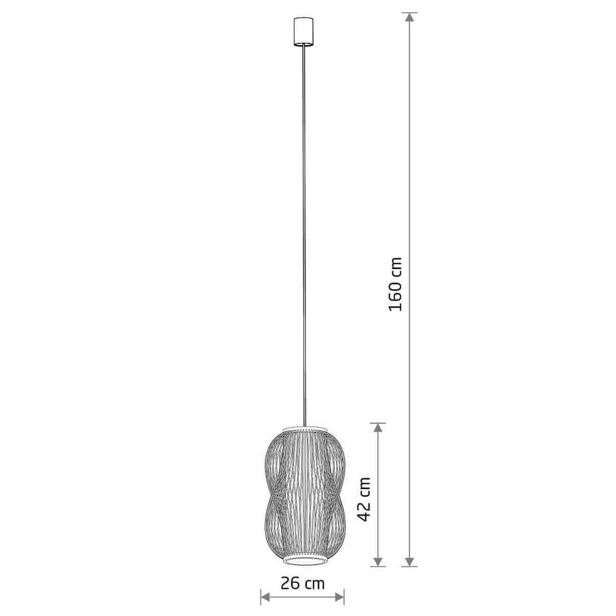 Drewniana wisząca lampa Puket 11161 Nowodvorski japandi kratka pleciona bambusowa metalowa biała
