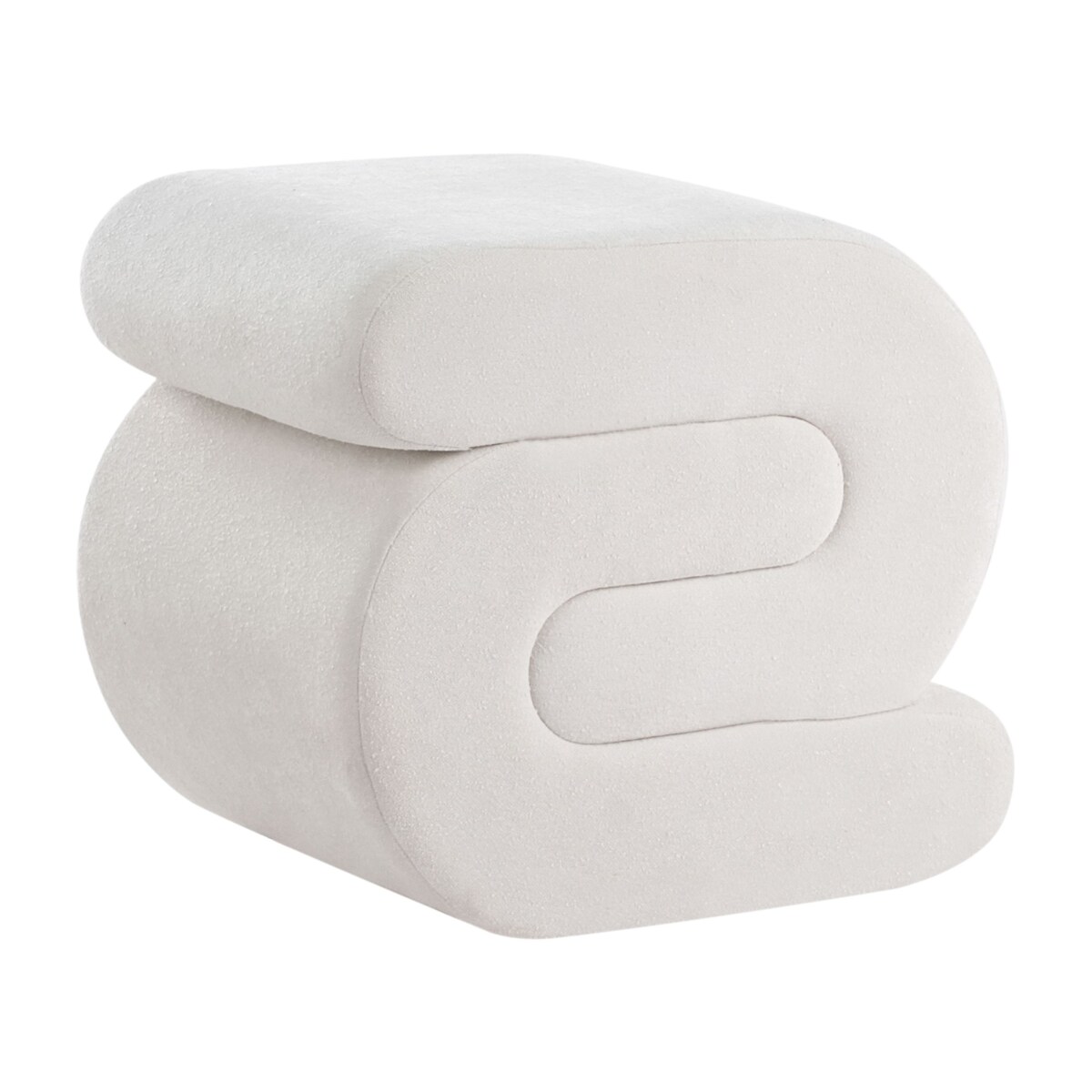 Puf ARCADIA Szenil Złamana biel 45 cm 50 cm 48 cm