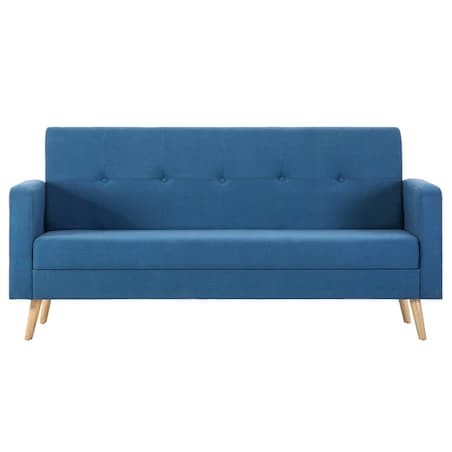 vidaXL Sofa materiałowa, niebieska