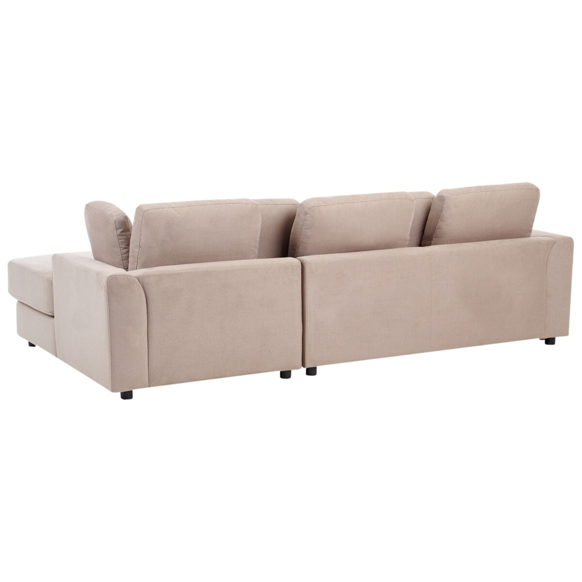 Sofa narożna lewostronna z otomaną KOHLO Beżowoszary Tkanina Lewostronny