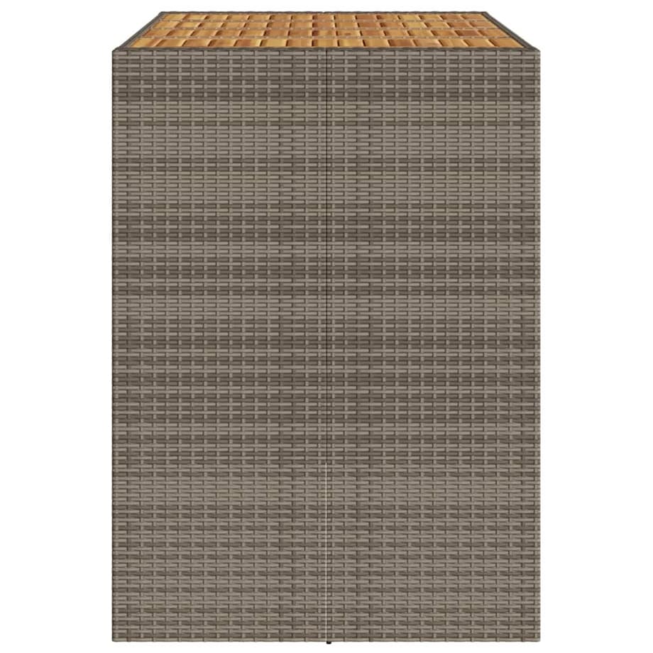 vidaXL Ogrodowy stół barowy z akacjowym blatem, szary, 145x80x110 cm