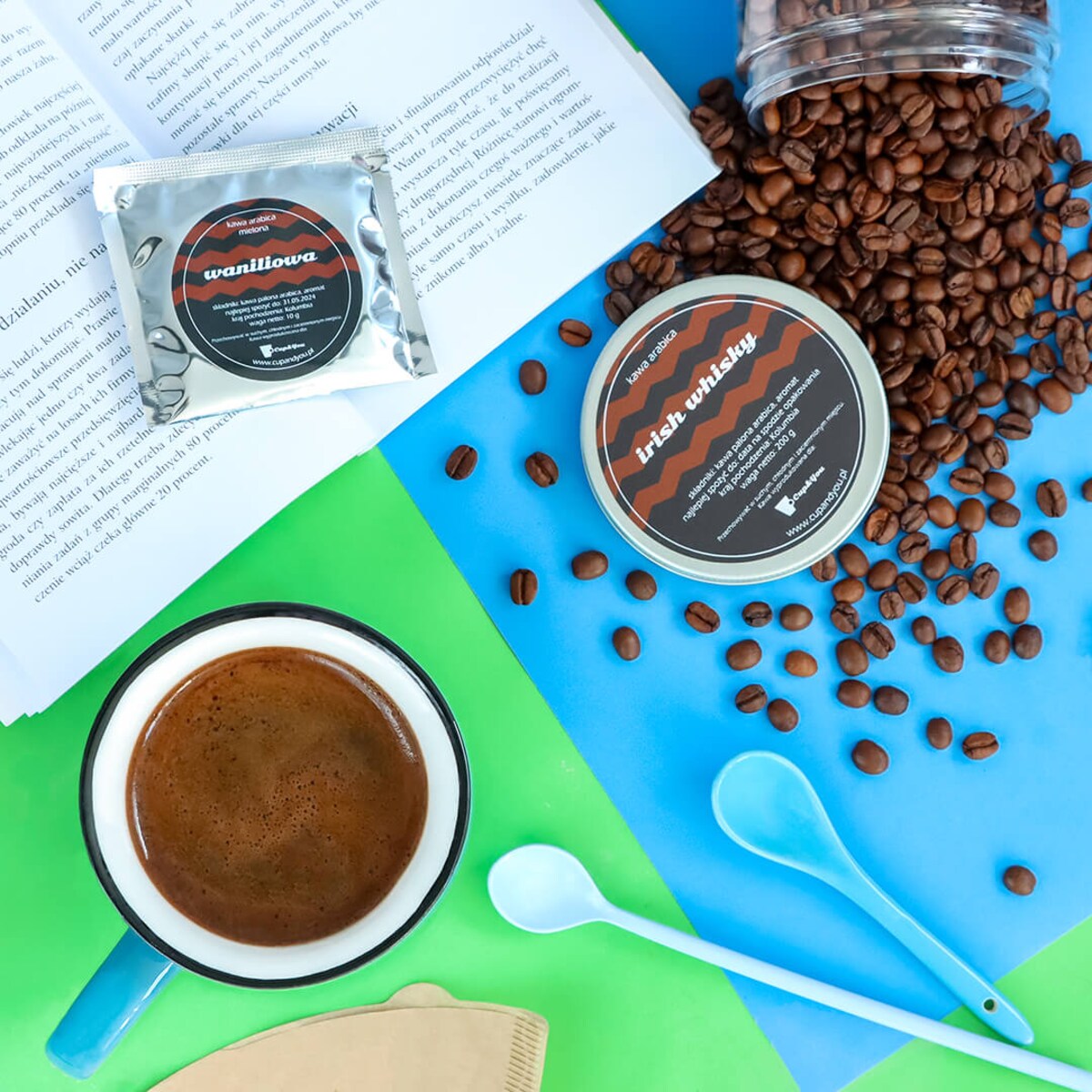 Kawa smakowa aromatyzowana ziarnista IRISH WHISKY ARABICA Cup&You 200g na prezent upominek dla kobiety mężczyzny faceta mamy taty żony męża