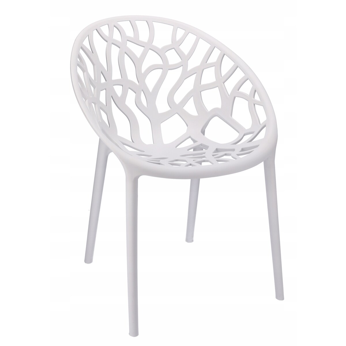 Krzesło eleganckie plastikowe ALBERO białe