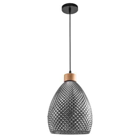 Lampa Wisząca Vintage Retro Black Szkło Drewno E27