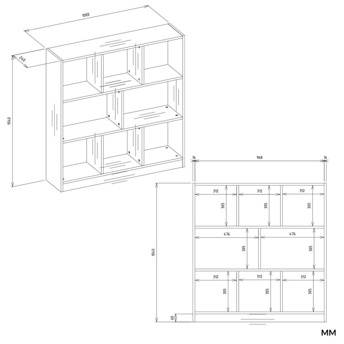 Regał Fiesta 8P ANTRACYT ARTISAN