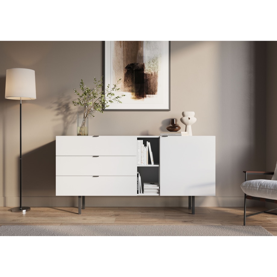 Biała komoda z szufladami Skandica MYWAY / szer. 160 cm