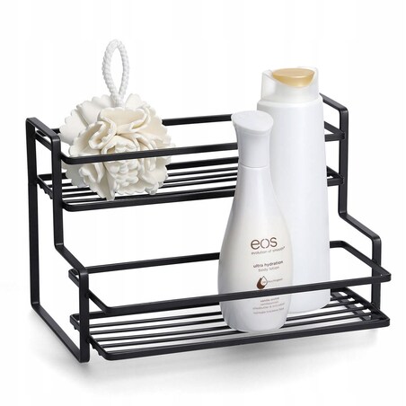 Półka metalowa Czarna Kuchenna na Przyprawy Stojąca 26 cm Zeller