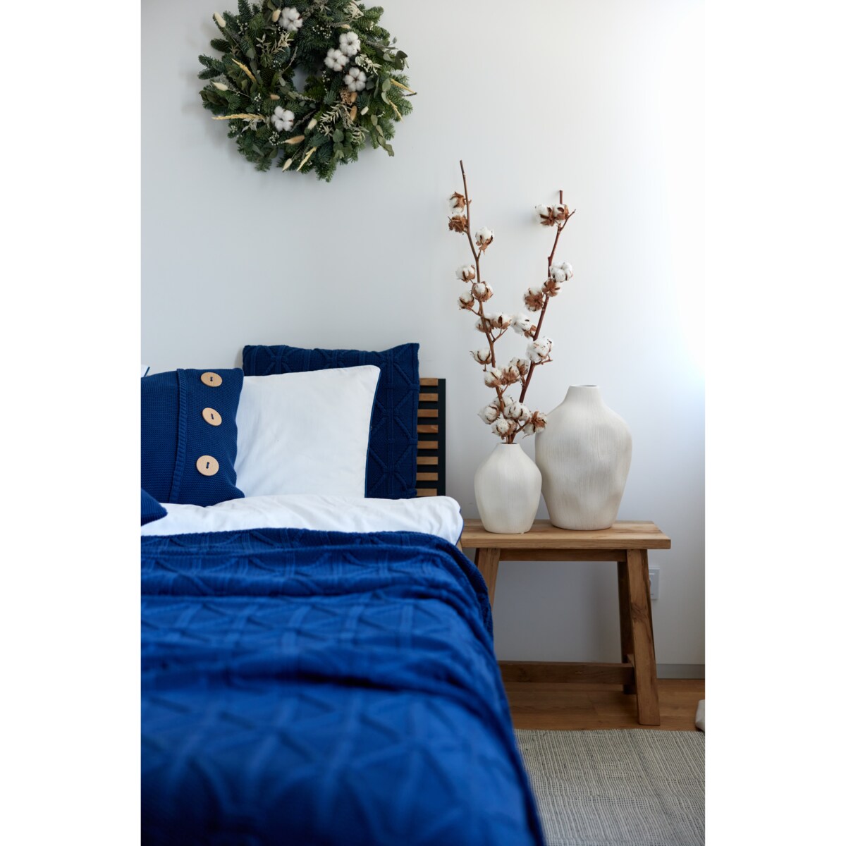 Narzuta brytyjska granatowa, 220 x 240 cm, La Manta