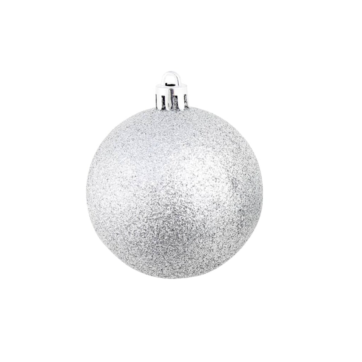 vidaXL Zestaw bombek, 100 elementów, 3/4/6 cm, srebrny