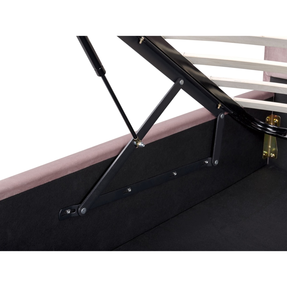 Łóżko z pojemnikiem welurowe 160 x 200 cm różowe SEZANNE