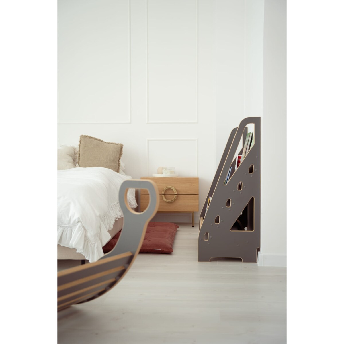 MAXI biblioteczka montessori - szara