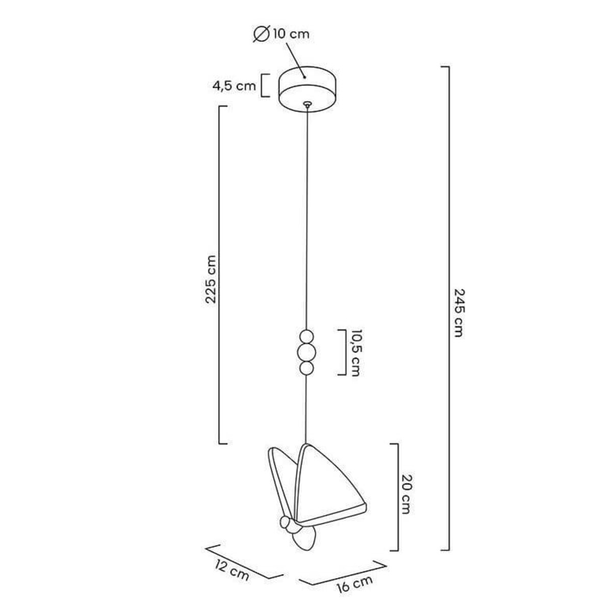 Lampa wisząca glamour Butterfly MSE010100321 kryształowa złota