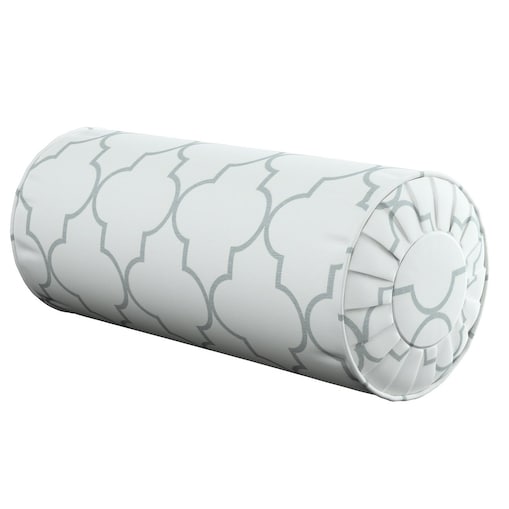 Poduszka wałek z zakładkami, szaro-białe wzory marokańskie, Ø20 x 50 cm, Gardenia