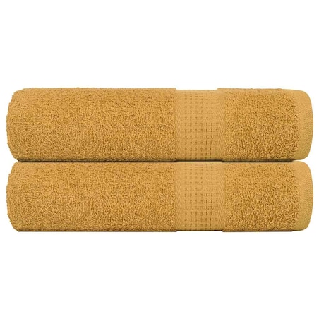 vidaXL Ręczniki do rąk 2 szt. Złoty 50x100 cm 360 gsm 100% bawełna