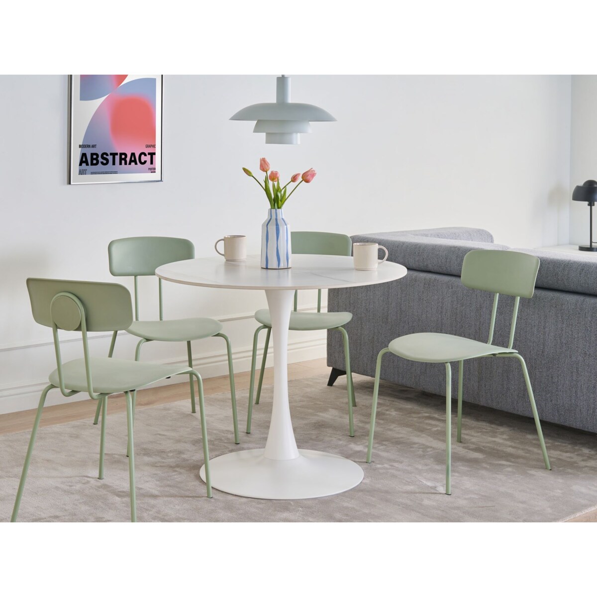 Stół do jadalni BOCA Biały marmur 90 cm Ceramika