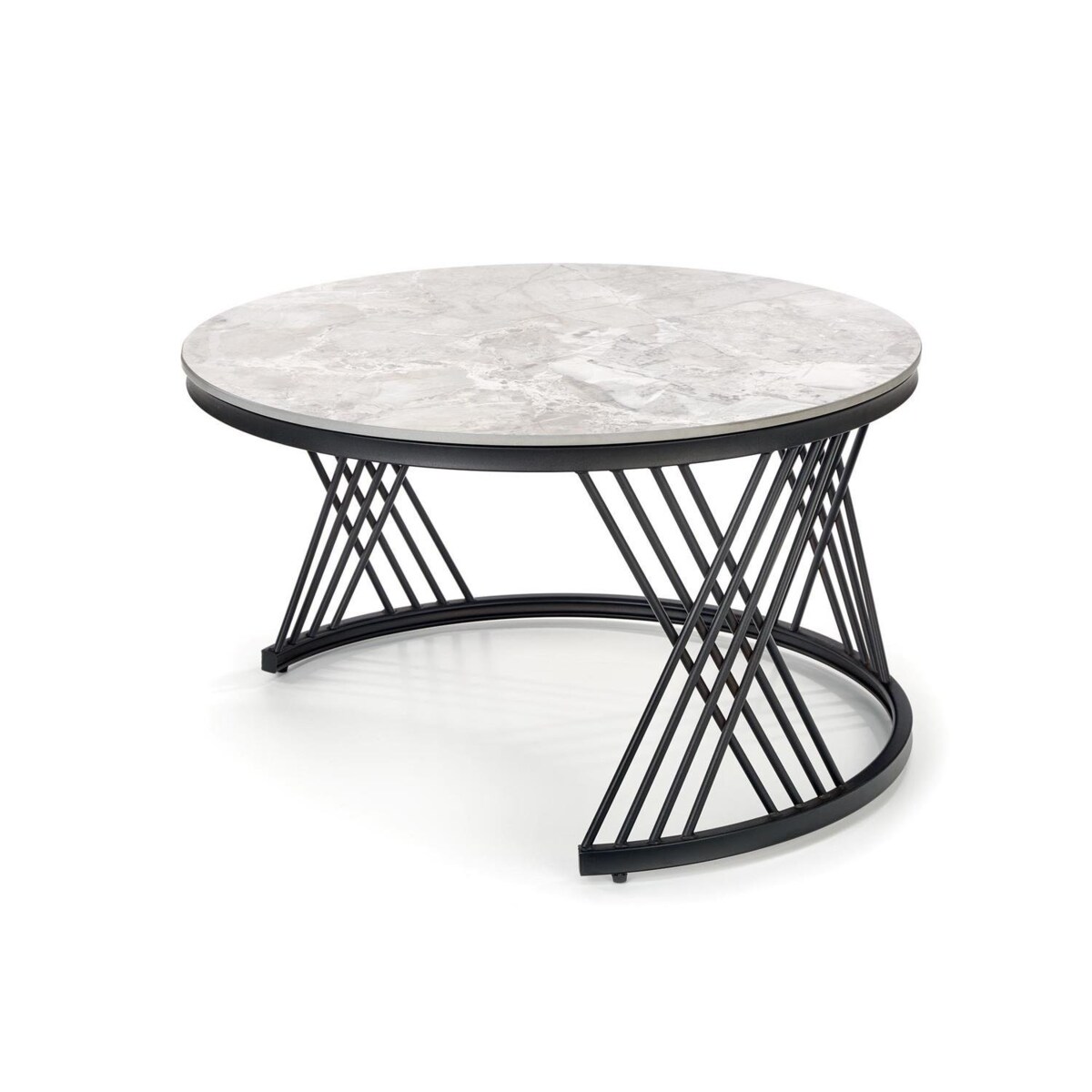 ZESTAW 2 STOLIKÓW Intela POPIELATY WZÓR MARMURU stelaż metal