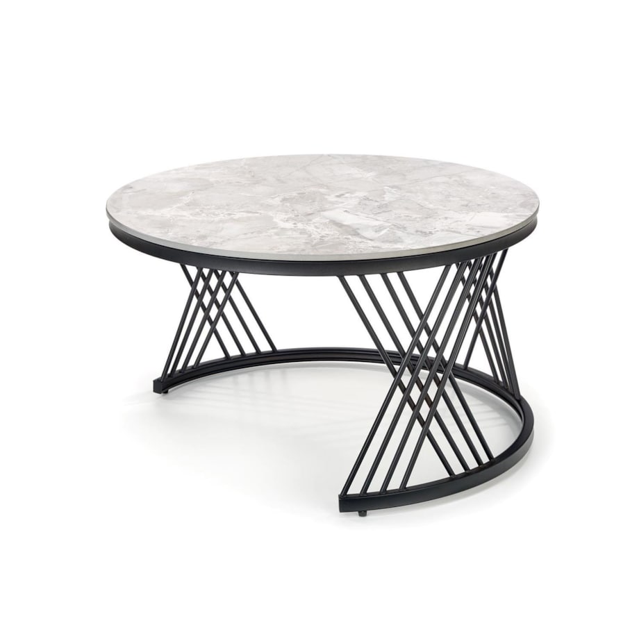 ZESTAW 2 STOLIKÓW Intela POPIELATY WZÓR MARMURU stelaż metal