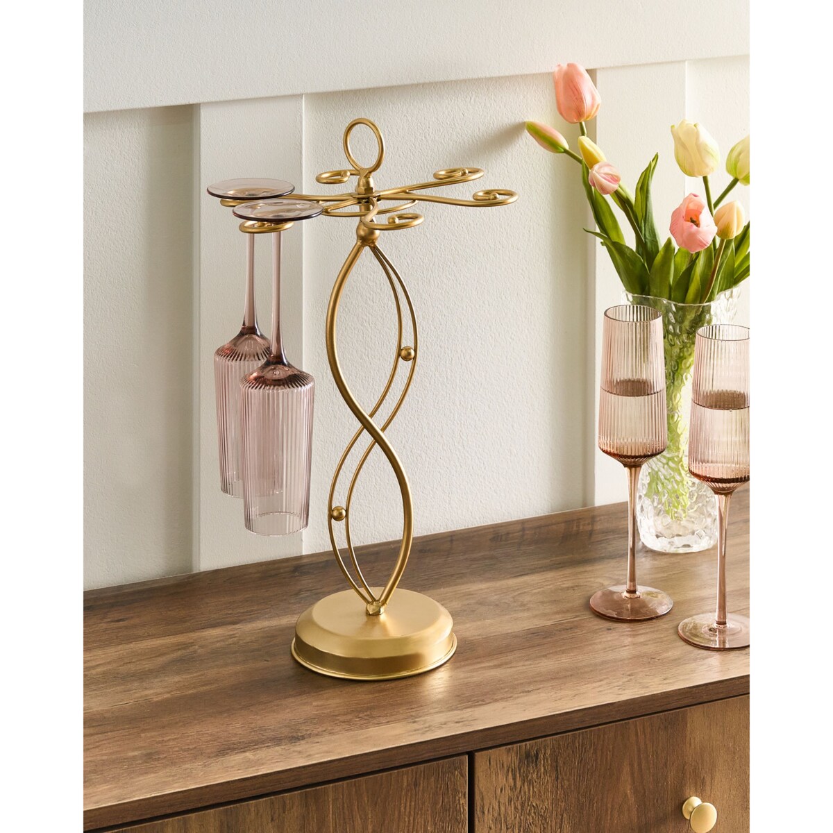 Stojak na kieliszki LIMERICK Złoty