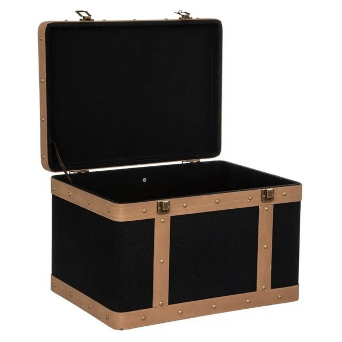 Skrzynia 3 szt. czarna z drewnem Harry