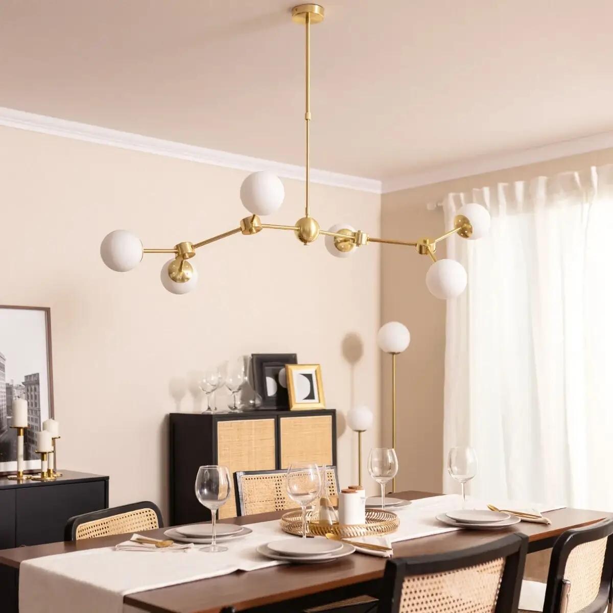 Molekułowa lampa wisząca Milano ABR-LWR-6XE27 Abruzzo biały złoty