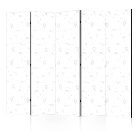 Parawan dwustronny Dla dzieci 225x172 cm 5-częściowy czarny