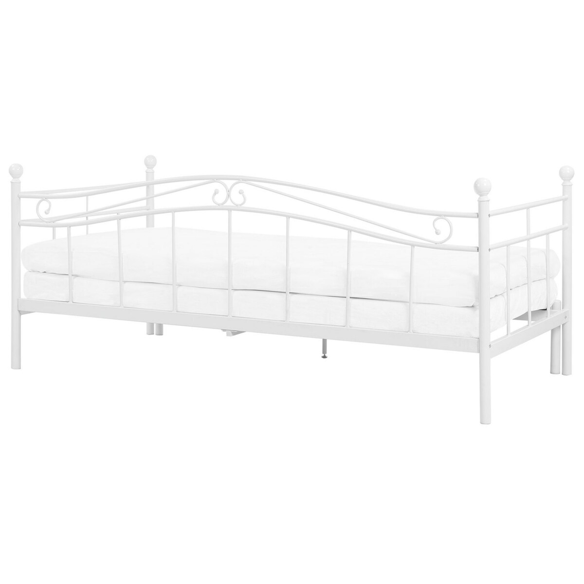 Łóżko wysuwane metalowe 90 x 200 cm białe TULLE
