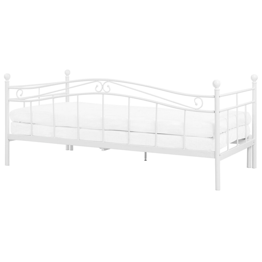 Łóżko wysuwane metalowe 90 x 200 cm białe TULLE