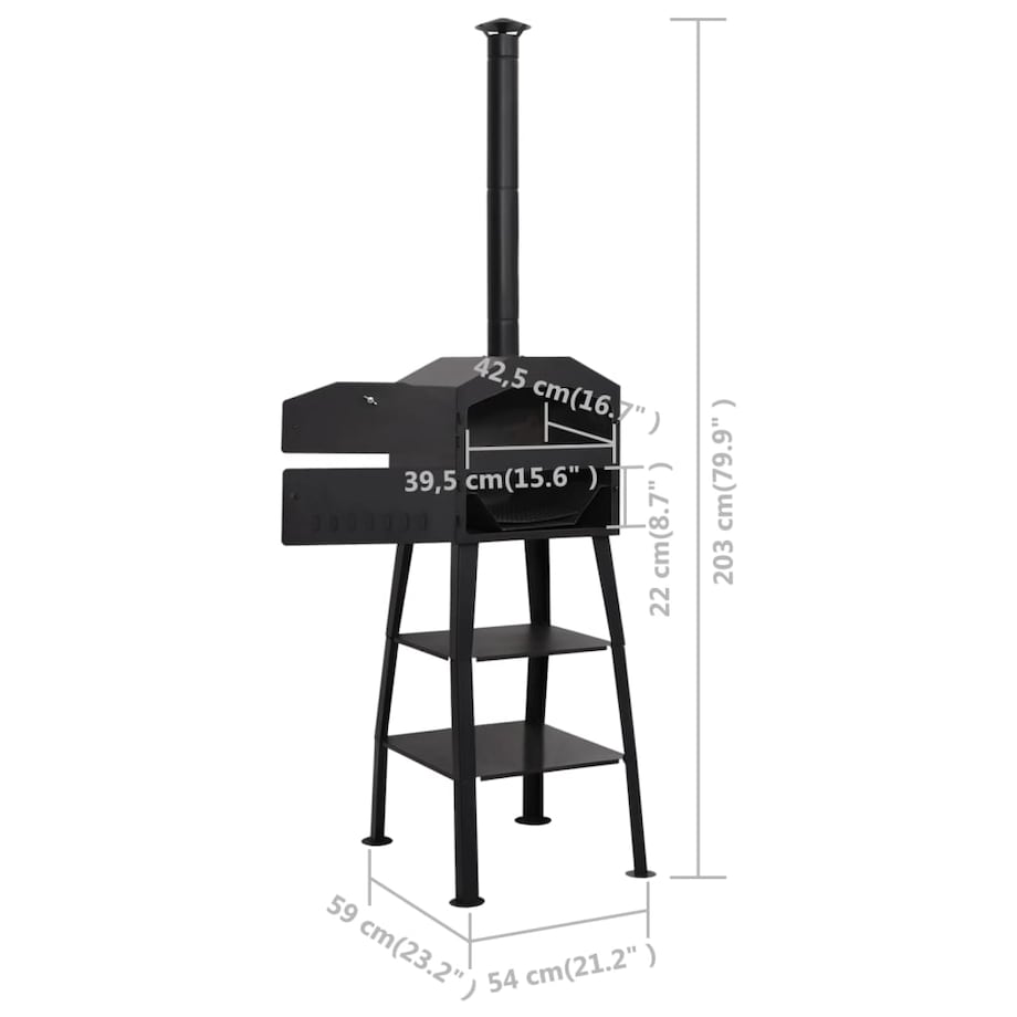 vidaXL Piec do pizzy na węgiel drzewny z 2 kamieniami szamotowymi